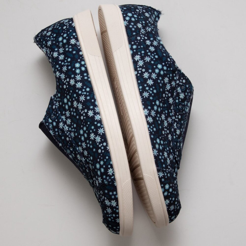 Spenco Santa Maria Sneake Canvas Floral Print Slip-On Shoes Navy Blue Size 7.5 - Picture 5 of 7